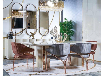 Dining table Suite Group Dining room Table Chair Set 4x Chair 5tlg new