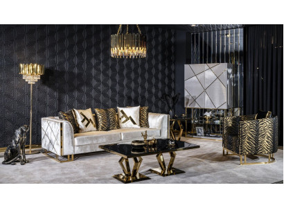Living room Sofa set 3+1 Coffee table Side table Living room cabinet 4 pieces