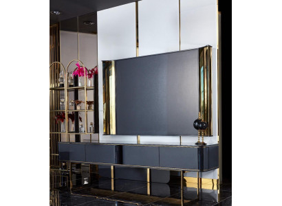 TV cabinet lowboard tv stand sideboard living room modern wood black design