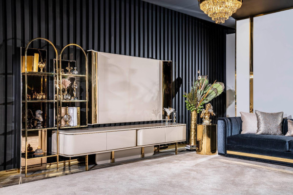 TV cabinet lowboard tv stand sideboard living room modern wood black design