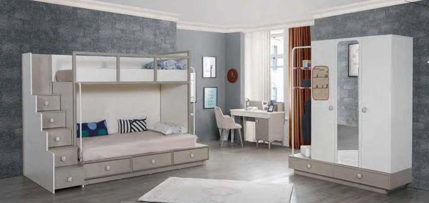 Bunk bed Loft bed Play bed Childrens bed with drawers Modern Wood Solid
