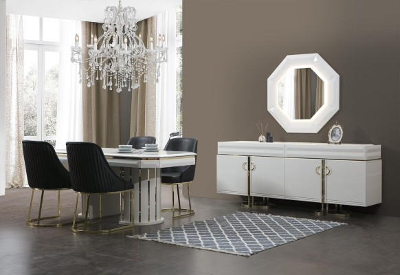 Luxurious chair in universal white color for modern dining room