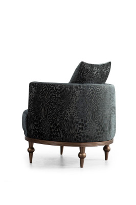 Round Armchair Luxury Upholstery Design Textile 1 Seater Single Seater Furniture Furniture