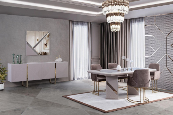 Dining table Modern Dining table Wood Metal Design Gray Tables Dining tables