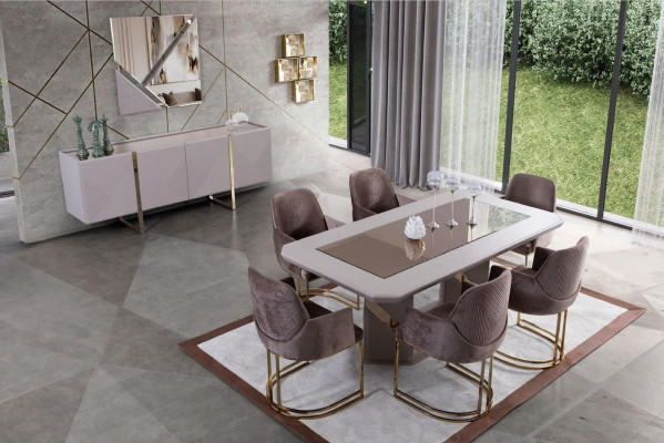 Dining table Modern Dining table Wood Metal Design Gray Tables Dining tables