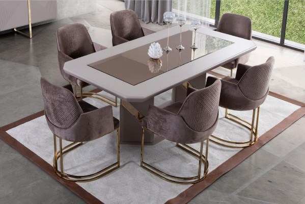 Dining table Modern Dining table Wood Metal Design Gray Tables Dining tables
