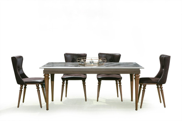 Complete Set Dining table 4x Chairs Dining room Set Ess Wood Table Tables 4pcs