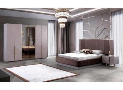 Bed Bedroom Luxury Beds 2x Bedside tables 4-piece Wardrobe Consoles