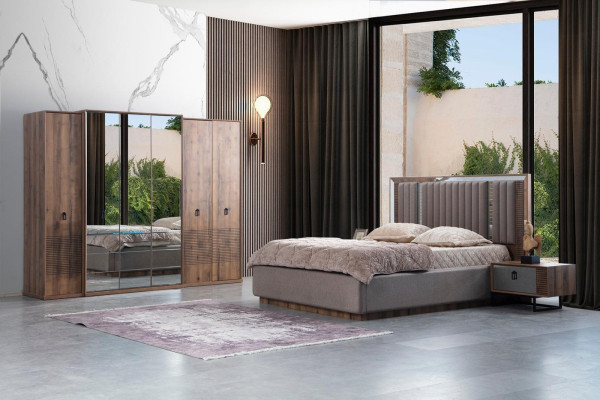 Grey-brown bedroom set for modern living environments