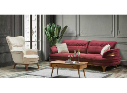 Sofa 3 Seater + Armchair Living room Sofa Sofas Armchair Luxury Fabric Furniture