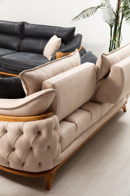 Modern Three Seater Couch Leather Sofas Designs Sofa Black Sofa 3 Seat