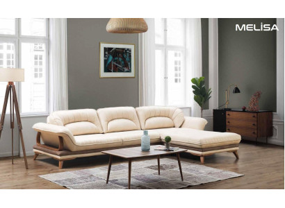 Living room Textile L-shape Sofas White Corner sofa Upholstered furniture Corner suite