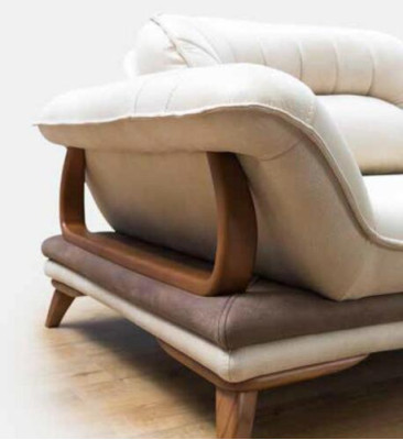 Living room Textile L-shape Sofas White Corner sofa Upholstered furniture Corner suite