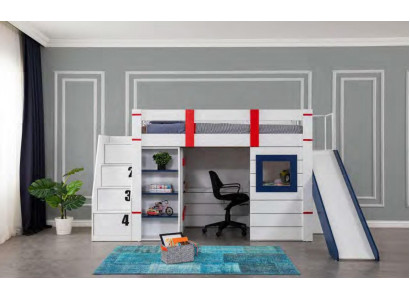 Bunk bed Loft bed Childrens bed Wood Children Room Modern Furniture Slide Table