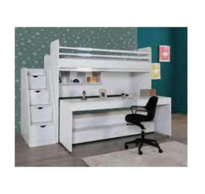 Children Bunk bed 3 Beds Loft bed Wood Youth Room Furniture Double bunk bed