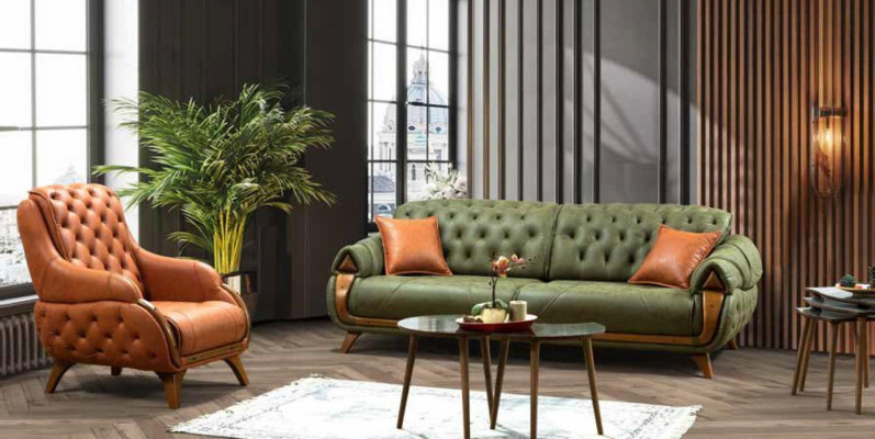 Classic r Three Seater Sofa Couch Upholstery Furniture Living room 3 Seat