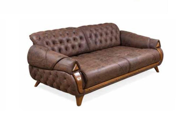 Three Seater Fabric Sofa Couch Upholstery Furniture Classic Living room Design