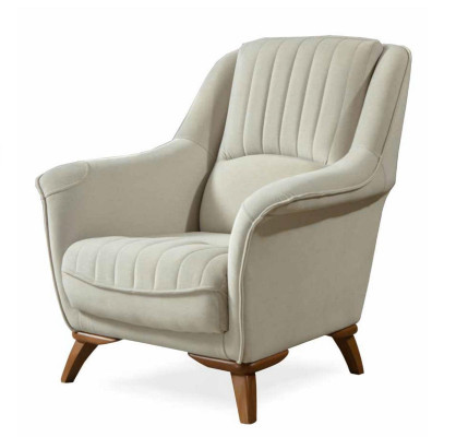 Armchair Seat Classic Design Living room Upholstery Single Seater Relax White