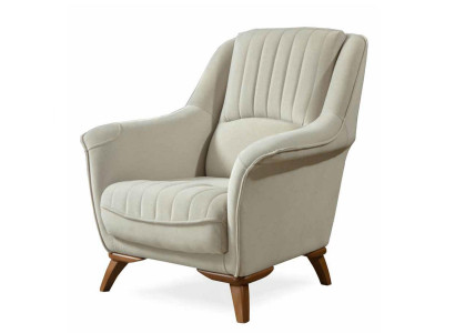 Armchair Seat Classic Design Living room Upholstery Single Seater Relax White