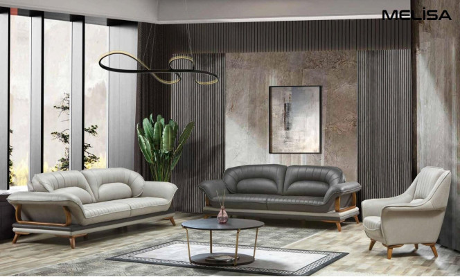 Luxury Suite Set Sofa set 3+3+1 Seater Sofas Armchair Fabric 3pcs.