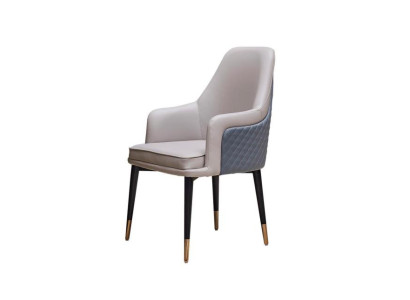 Dining chairs Living room luxurious Gray Chair with wooden legs Modern new
