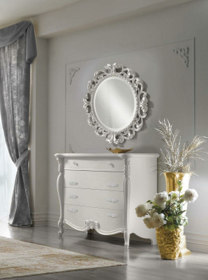 Classic Bedroom Chests of drawers 2 pcs. Set Baroque Rococo Chest of drawers + Mirror new