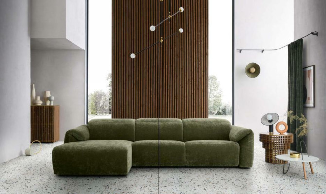 Sofas Textile sofa Couch Living landscape Sofa Seat Esk Corner sofa L-shape Italy new