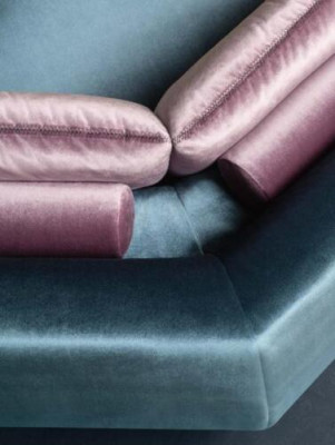 Corner sofa Textile Corner Living landscape Design Corner sofa Sofa Couch Italy Alfitalia