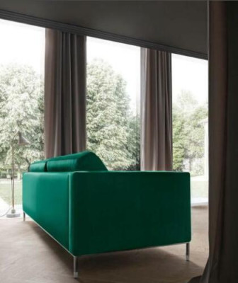 Living room Green Three Seater Fabric Design Couches Upholstery Sofa Sofas Green Furniture