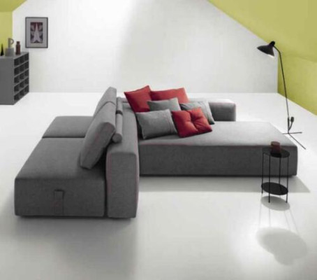 Sofa L-shape Textile Couch Corner upholstered Seat Sofa Living room modern alfitalia