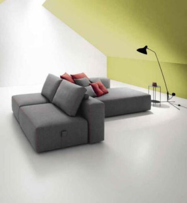 Sofa L-shape Textile Couch Corner upholstered Seat Sofa Living room modern alfitalia