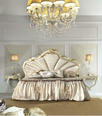 Design Bedroom 3 pcs. Bed 2x Bedside table Classic r Luxury Beds Set Furniture