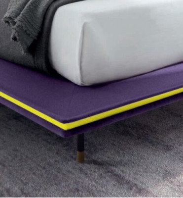 Design Bed 140x200cm Upholstery Luxury Beds Double Hotel Sleep Room Wood new