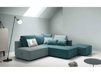 Designer Sofa Couch Corner Stool upholstered Set Living Room L-shape Modern alfitalia