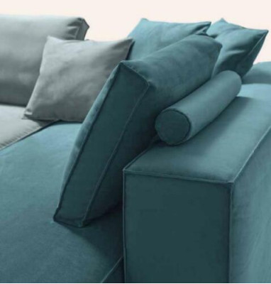 Designer Sofa Couch Corner Stool upholstered Set Living Room L-shape Modern alfitalia