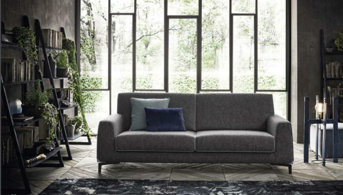 Design Gray Sofa 3 Seater Modern Fabric Couch Sofa Upholstery Sofas Luxury alfitalia