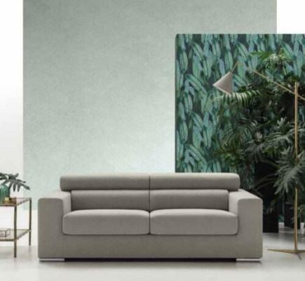 Sofa 3 Seater Couch Modern Luxury Upholstery Seat Sofa Textile Gray Fabric alfitalia