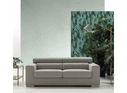 Sofa 3 Seater Couch Modern Luxury Upholstery Seat Sofa Textile Gray Fabric alfitalia