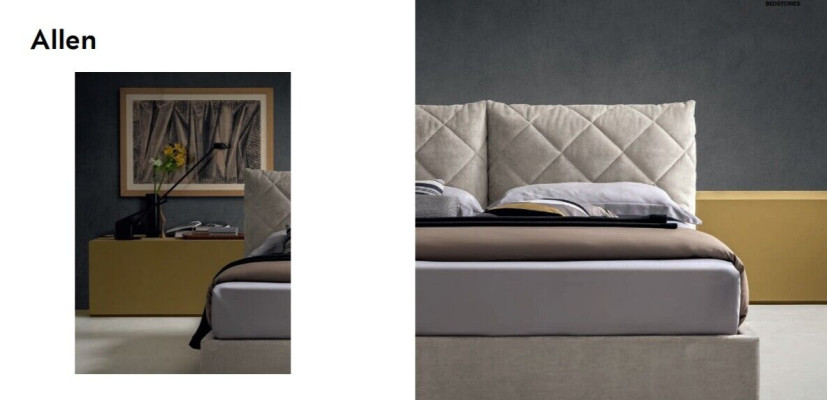 Designer Bed Fabric Hotel Wood Beds Double Sleep Room Luxury Modern Italy