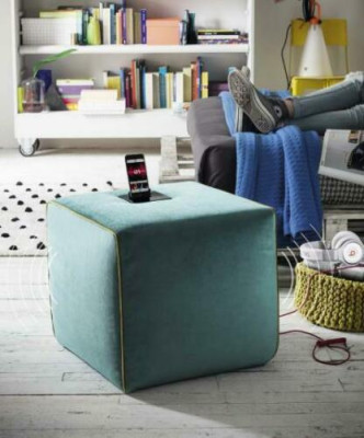 Stool charging station cell phone upholstered stool stool ottoman pouf footstool