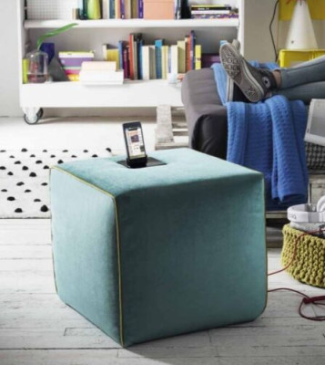 Upholstered Stool Square Seat new Pouf Footstool Square Seat Stool