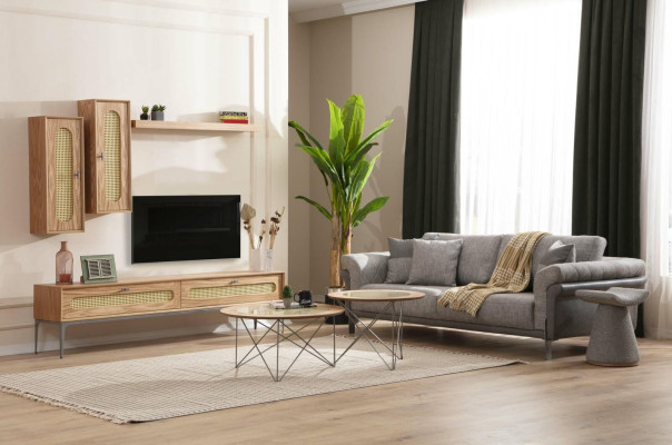 tv Wardrobe Lowboard TV cabinet Furniture Sofa 3 Seater 2x Coffee tables TV wall