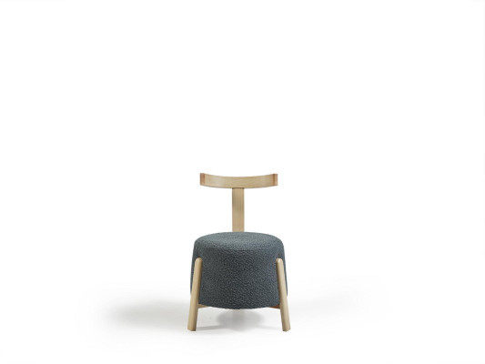 Chair Dining room Upholstered Chair Lounge Textile Seat Armchair Gray new Round