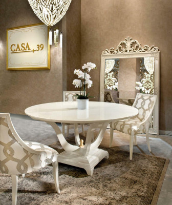 Round Dining table + 6 Chairs Group Wood Tables Round Risch Suite new home24®