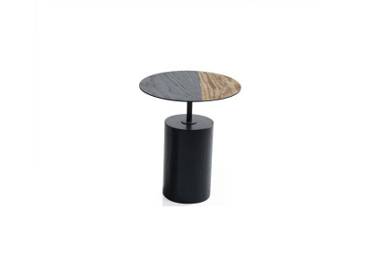 Side Round Table Coffee table Design Wood Black Living room Table