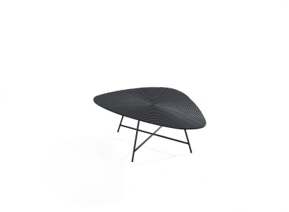Stylish black coffee table for the living room with carved table top