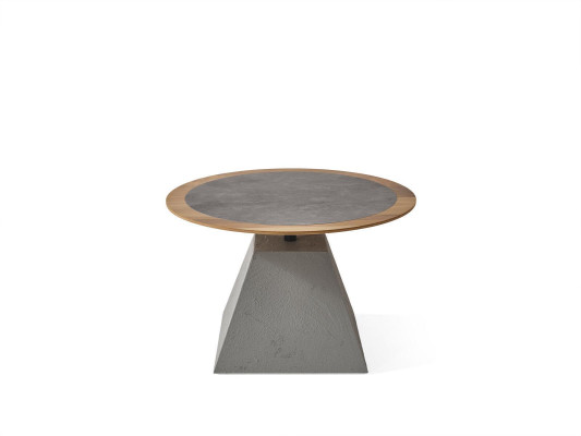 Coffee table Wood Round Side Design Silver Table Furniture Living room