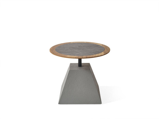 Coffee table Wood Round Side Design Silver Table Furniture Living room