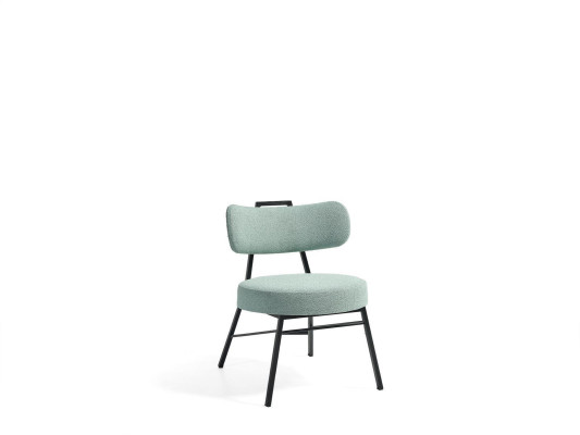 Elegant gray dining room chair with round padded seat