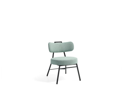 Elegant gray dining room chair with round padded seat